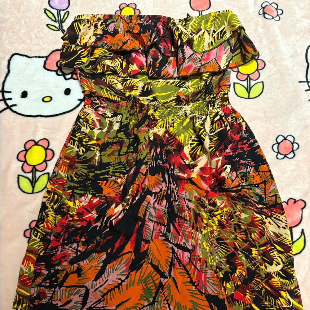 Orange Brown Off-Shoulder nature Sundress